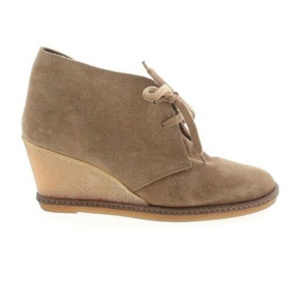 J. Crew Suede Lace Up Wedge Ankle Boots - Picture 2 of 2